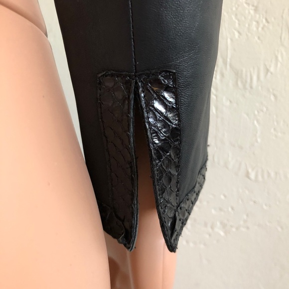 Chanel Jacket 2 Black Lambskin Leather Snake Trim - Picture 8 of 12